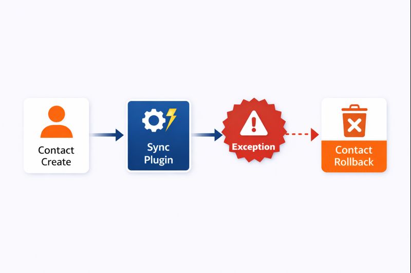 Contact Create → Sync Plugin → Exception → Rollback